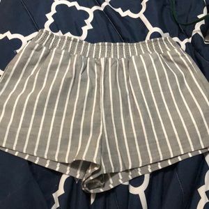 Striped Cotton Shorts